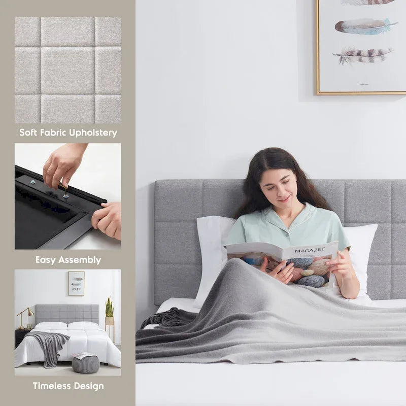 Nestl Square Tufted Upholstered Adjustable Headboard