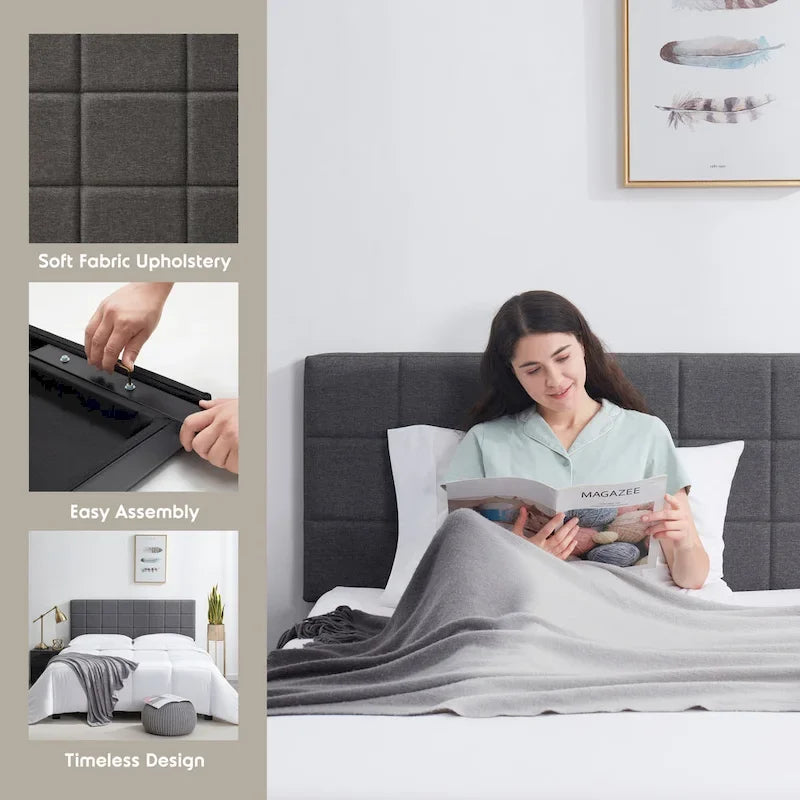 Nestl Square Tufted Upholstered Adjustable Headboard