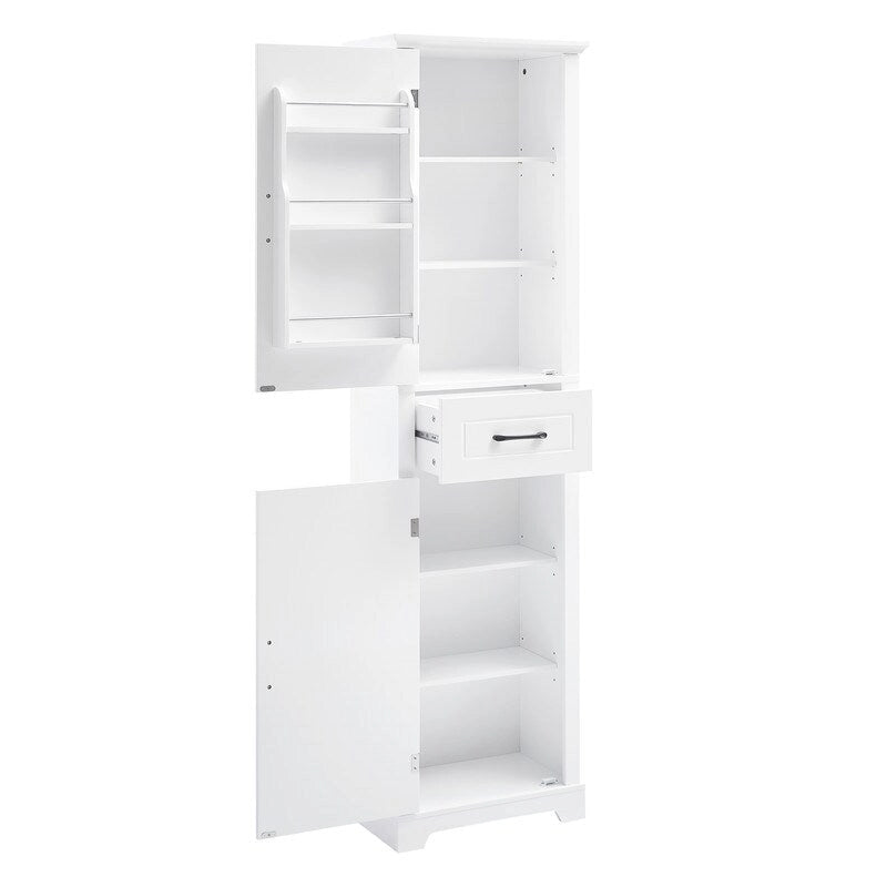 Tall Bathroom Storage Cabinet, Freestanding Storage Cabinet with Two Doors and Adjustable Shelves, Door Shelve Design