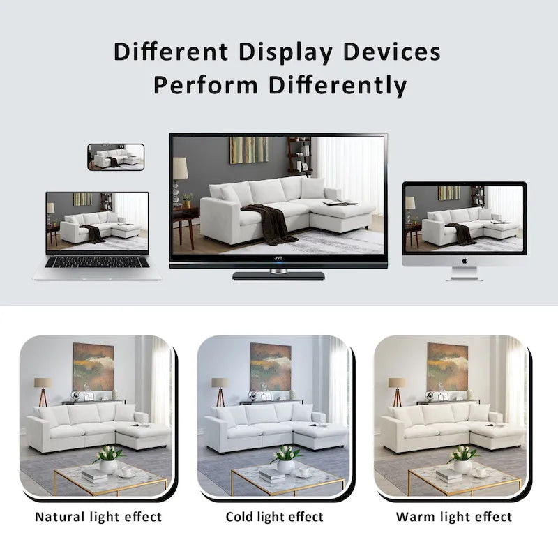 101 L-Shaped Cloud Sectional Sofa with Ottoman & Pocket Springs