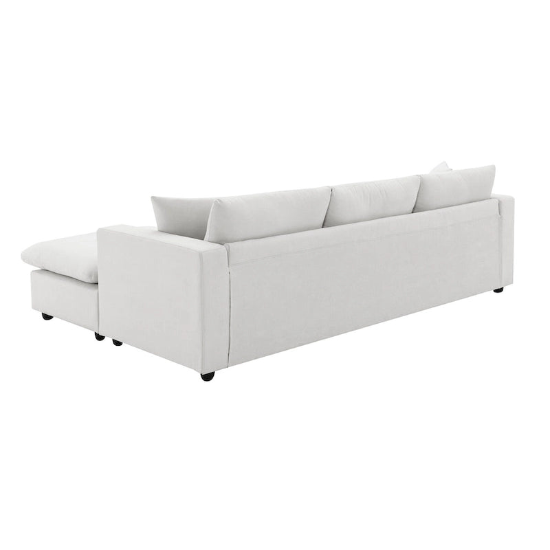 101 L-Shaped Cloud Sectional Sofa with Ottoman & Pocket Springs