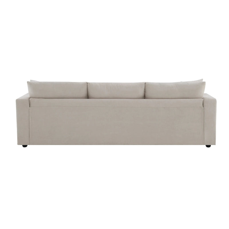 101 L-Shaped Cloud Sectional Sofa with Ottoman & Pocket Springs