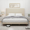 King Platform Bed with Elegant High Headboard & Comfortable Back