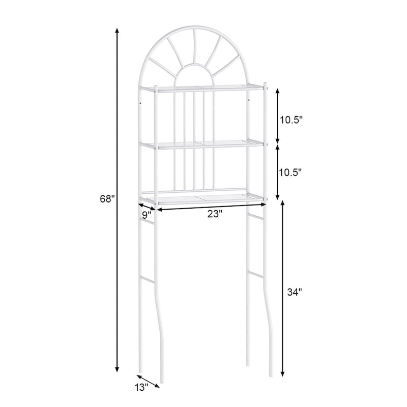 Costway 3 Shelf Over The Toilet Bathroom Space Saver Towel Storage