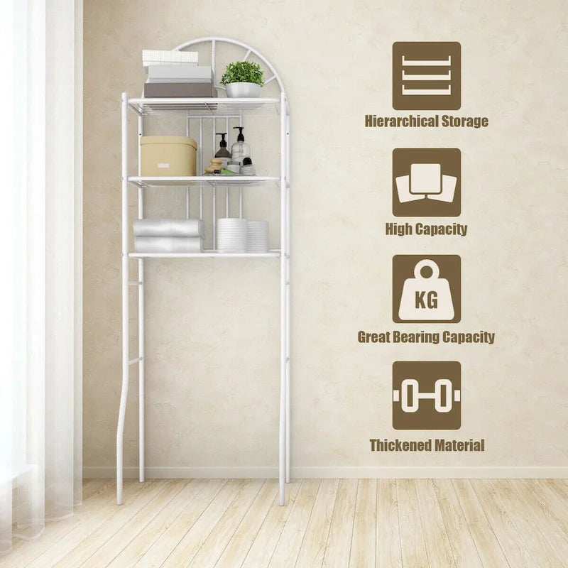 Costway 3 Shelf Over The Toilet Bathroom Space Saver Towel Storage