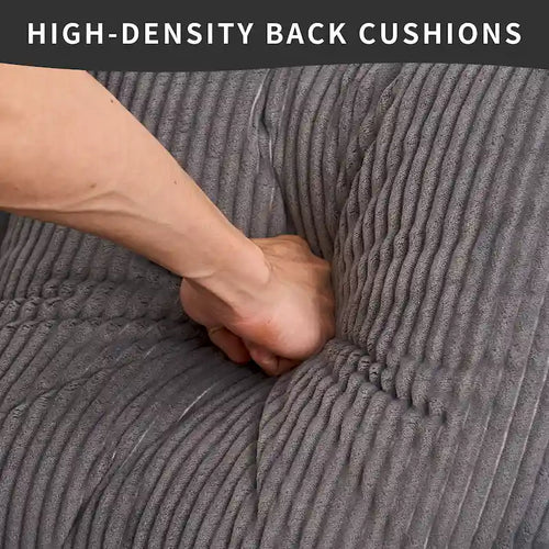 101.6 Corduroy L-Shaped Sectional Sofa with Chaise Lounge and 4 Pillows