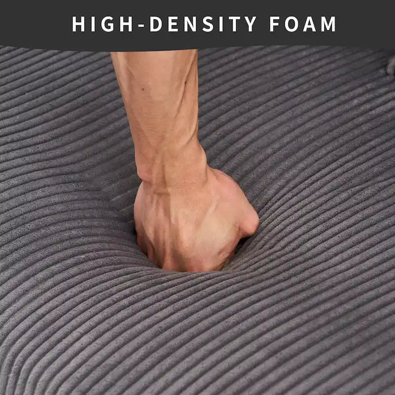 101.6 Corduroy L-Shaped Sectional Sofa with Chaise Lounge and 4 Pillows