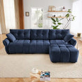 110.2 Chenille Three Seater Upholstered Sofa, 1 Ottoman