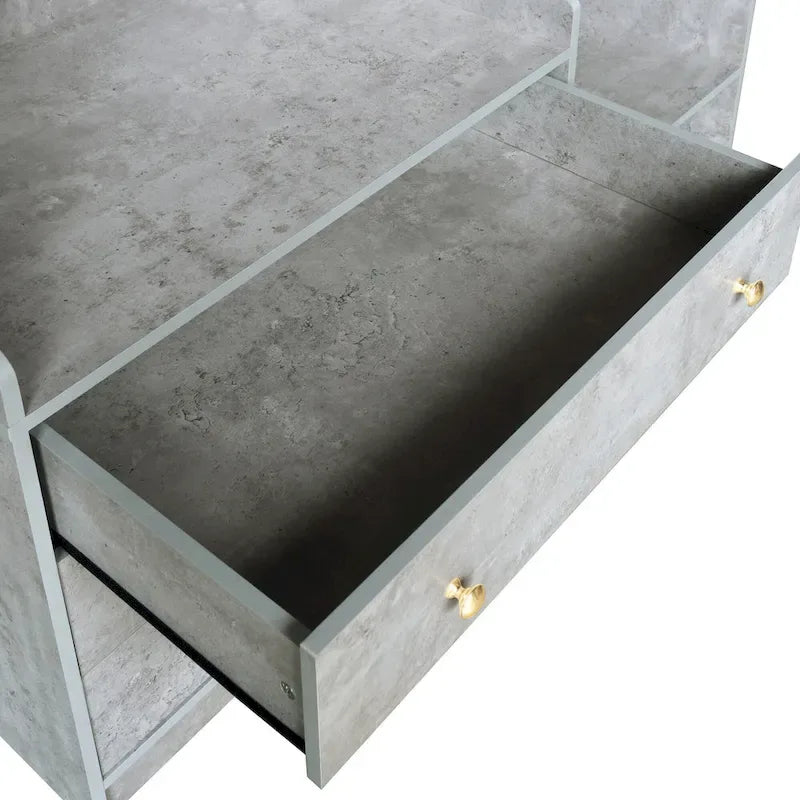 Open Wardrobe Armoire Closet, Armoire Wardrobe with 2 Hanging Rails and 3 Drawers, Wooden Wardrobe Storage Closets