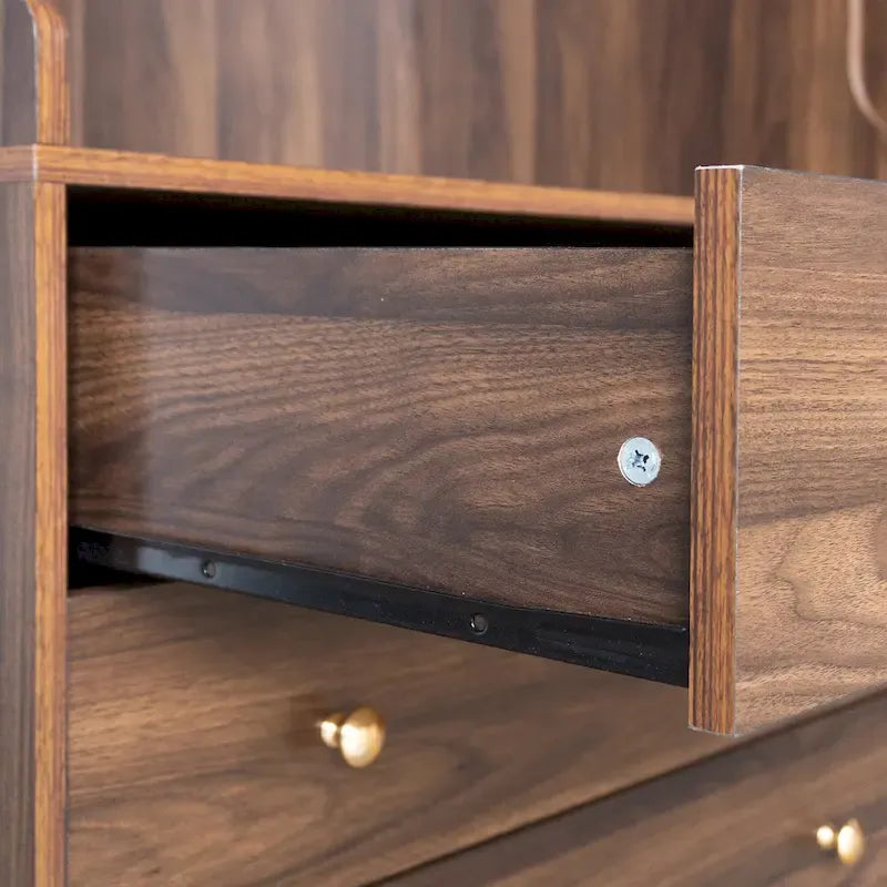 Open Wardrobe Armoire Closet, Armoire Wardrobe with 2 Hanging Rails and 3 Drawers, Wooden Wardrobe Storage Closets