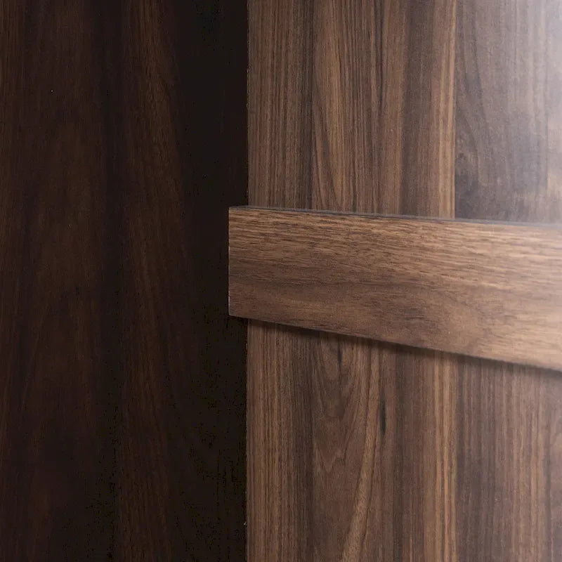 Open Wardrobe Armoire Closet, Armoire Wardrobe with 2 Hanging Rails and 3 Drawers, Wooden Wardrobe Storage Closets