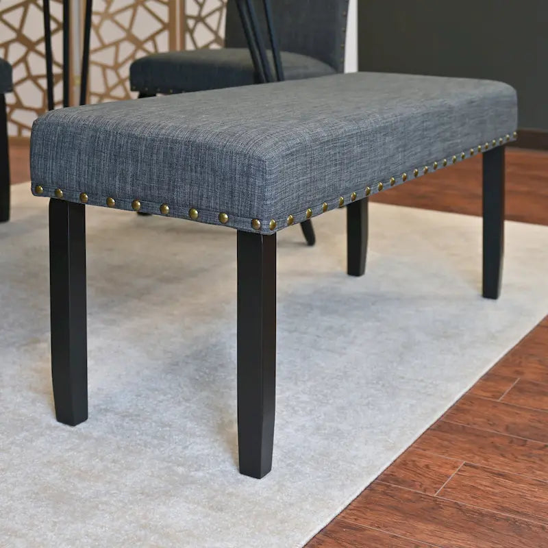 6-Piece Industrial Dining Set with Rectangular Table & Linen Chairs