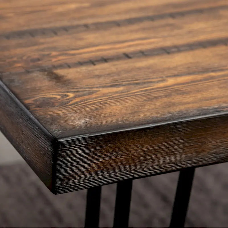 6-Piece Industrial Dining Set with Rectangular Table & Linen Chairs