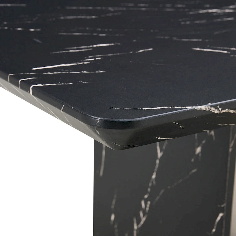 Modern Style 5-Piece Dining Set with Rectangular Table and 4 Widened Backrest Dining Chairs