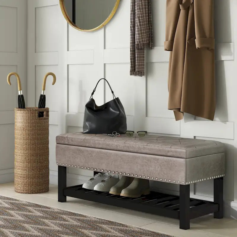 WYNDENHALL Riley 43 inch Wide Rectangle Ottoman Bench - 43 W x 17 D x 19 H