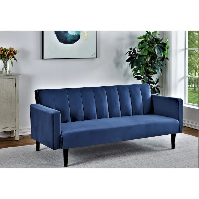 Container Furniture Srtip Convertible Velvet Sofa Bed