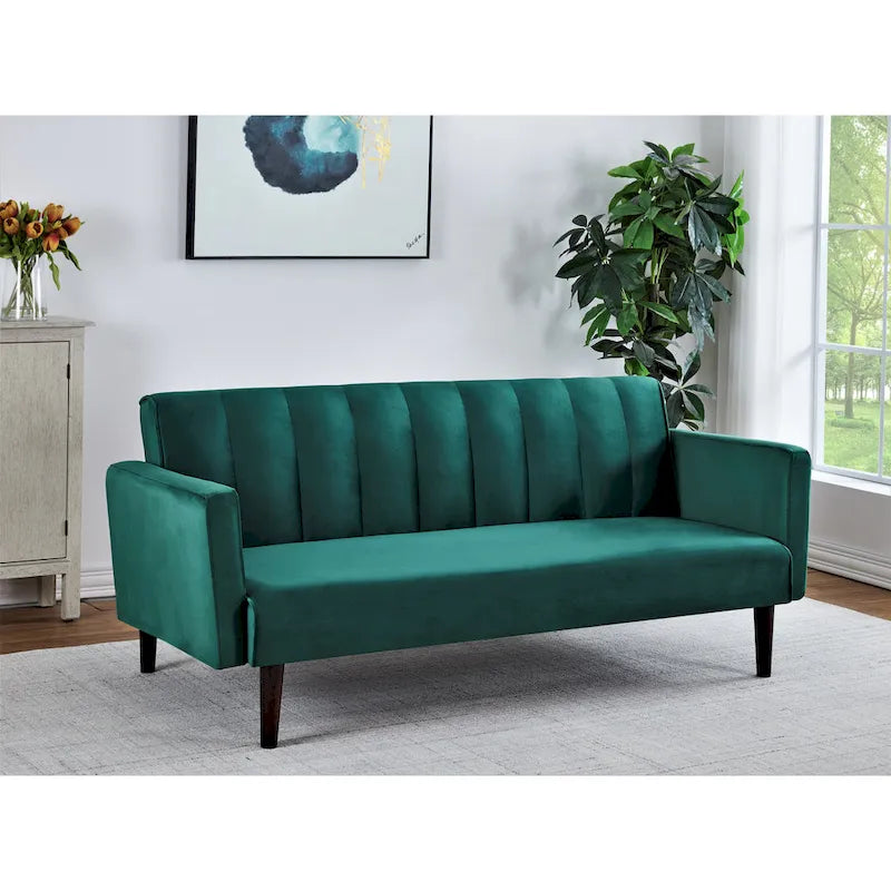 Container Furniture Srtip Convertible Velvet Sofa Bed