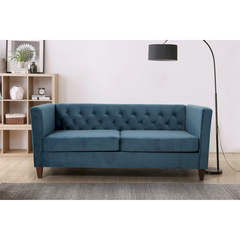 Lisette 73.3 Velvet Square Arm Sofa