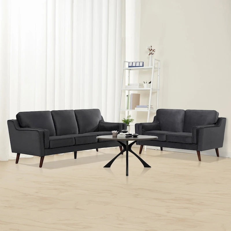 Sofa Couches Velvet 3-Seater Sofa with 5.9 Upholstered Cushion for Living Room/Apartment/Office