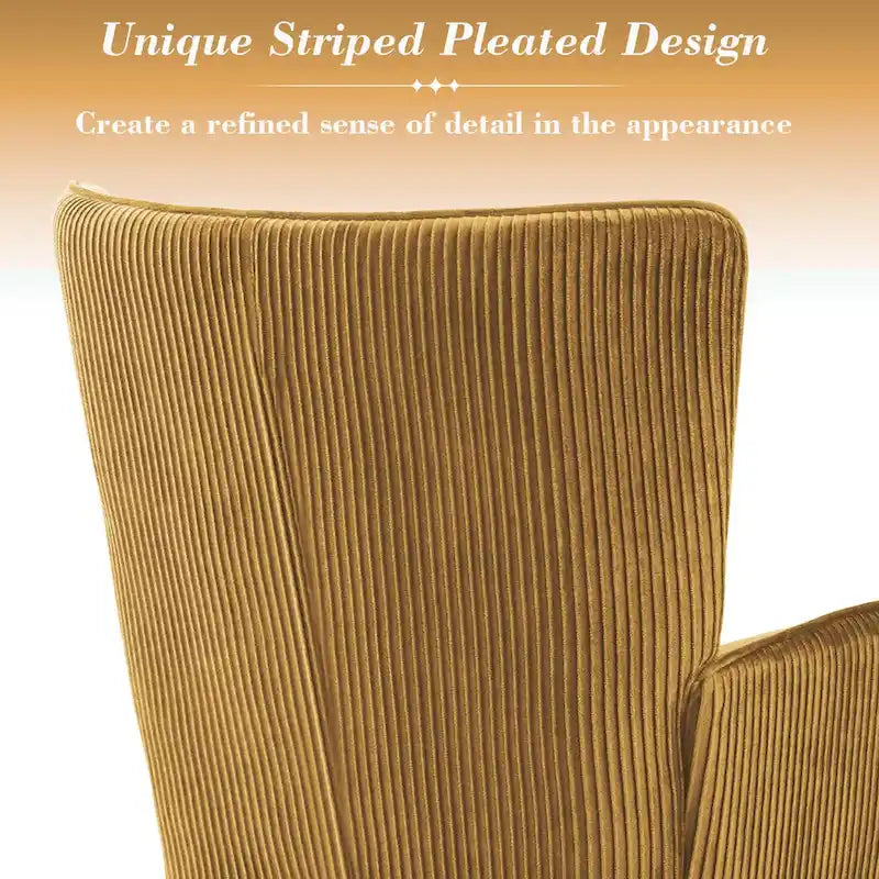 Modern Upholstered Velvet Wingback Accent Arm Chair, Set of 2 - 36.6 H x 28 W x 28.4 D