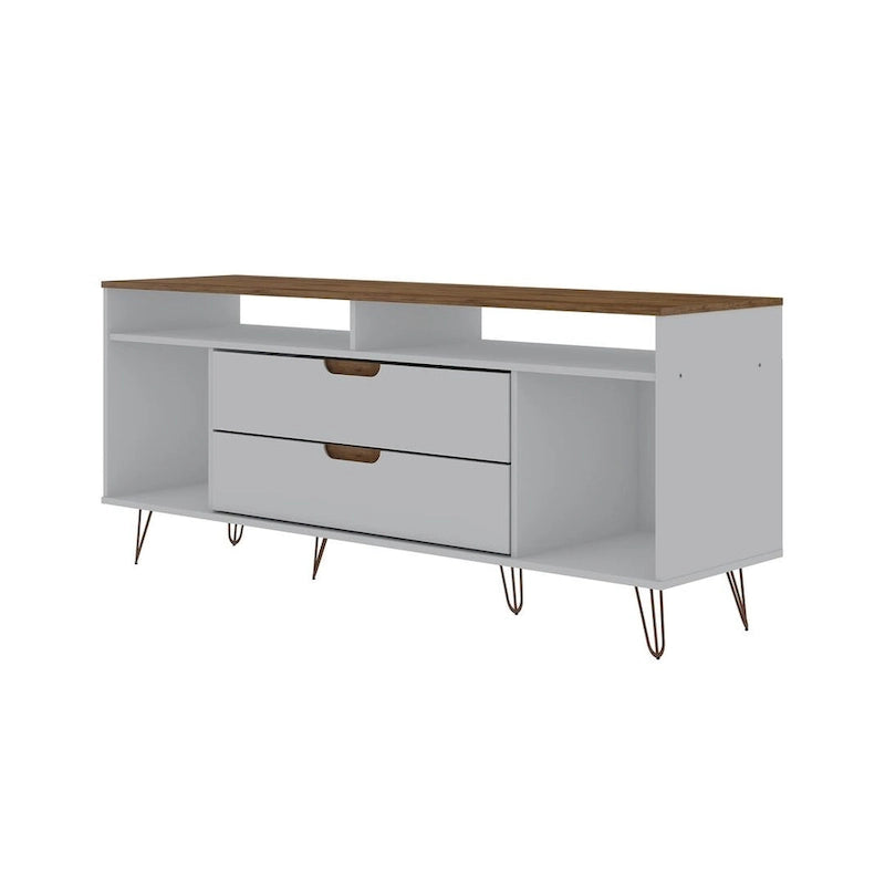 Manhattan Comfort Rockefeller 62.99 In. Metal Leg Media Cabinet Console