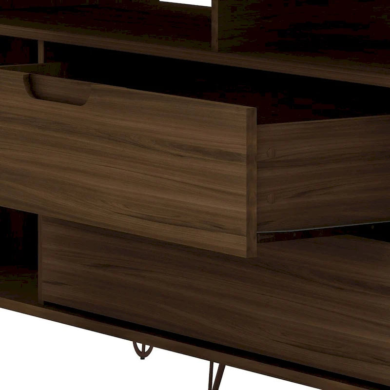 Manhattan Comfort Rockefeller 62.99 In. Metal Leg Media Cabinet Console