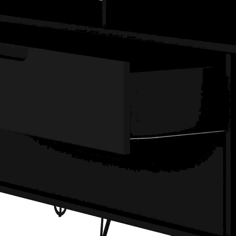 Manhattan Comfort Rockefeller 62.99 In. Metal Leg Media Cabinet Console