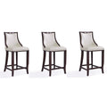 Manhattan Comfort Emperor 41 in. Walnut Beech Wood Bar Stool (Set of 3)