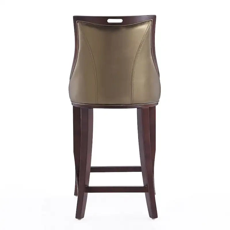 Manhattan Comfort Emperor 41 in. Walnut Beech Wood Bar Stool (Set of 3)