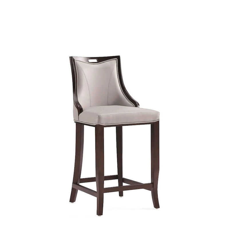Manhattan Comfort Emperor 41 in. Walnut Beech Wood Bar Stool (Set of 3)