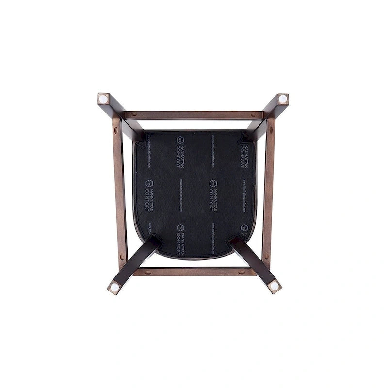 Manhattan Comfort Emperor 41 in. Walnut Beech Wood Bar Stool (Set of 3)