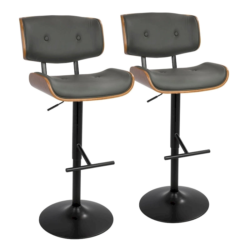 Carson Carrington Leksand Adjustable Bar Stool with Straight T Footrest (Set of 2)