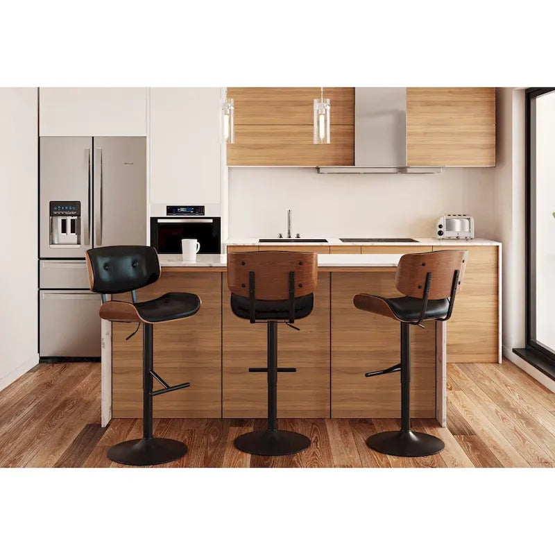 Carson Carrington Leksand Adjustable Bar Stool with Straight T Footrest (Set of 2)