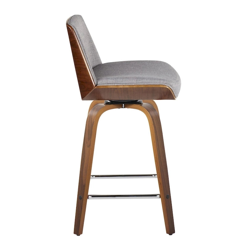 Carson Carrington Clemens 24 Fixed-Height Counter Stool with Bent Wood Legs & Square Footrest (Set of 2)