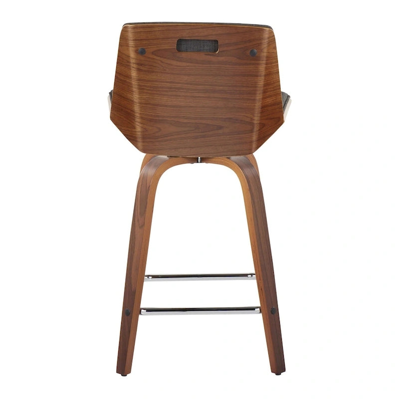 Carson Carrington Clemens 24 Fixed-Height Counter Stool with Bent Wood Legs & Square Footrest (Set of 2)