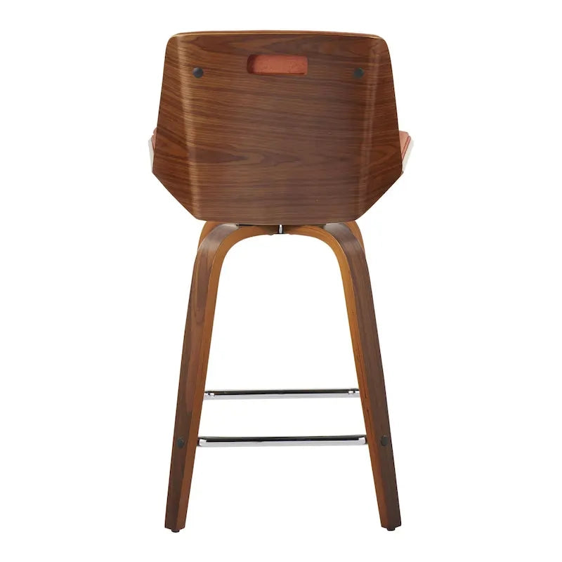 Carson Carrington Clemens 24 Fixed-Height Counter Stool with Bent Wood Legs & Square Footrest (Set of 2)