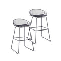 Porthos Home Aven Iron Wire Bar Stools with PU Leather Seat Pad, Set of 2