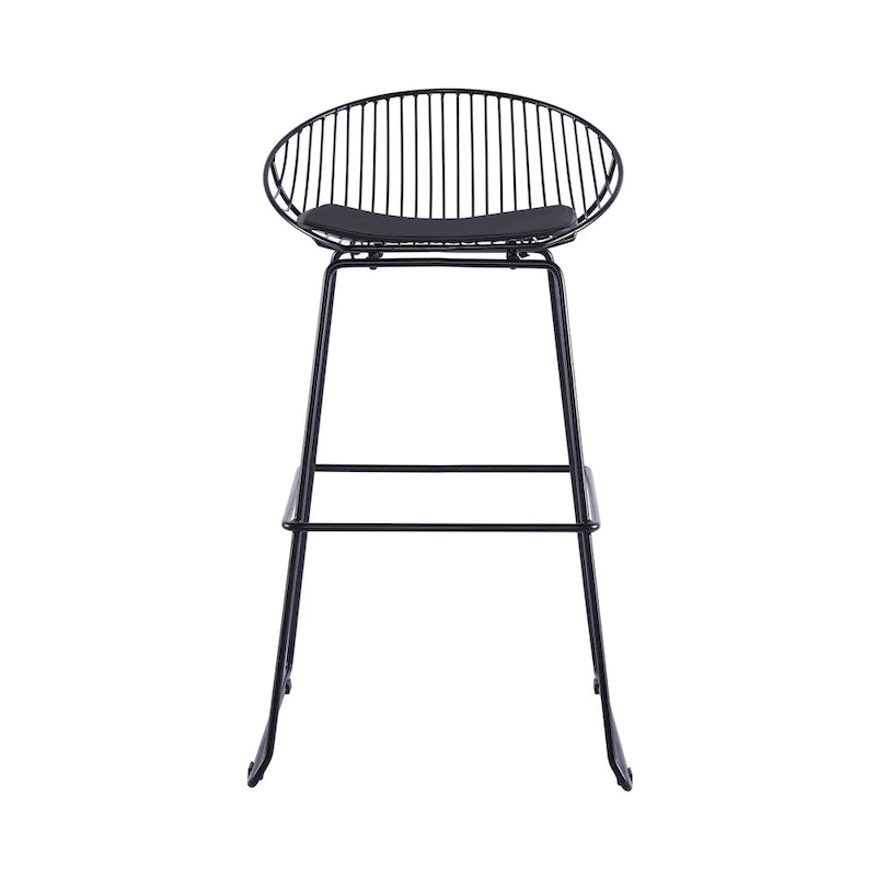Porthos Home Aven Iron Wire Bar Stools with PU Leather Seat Pad, Set of 2