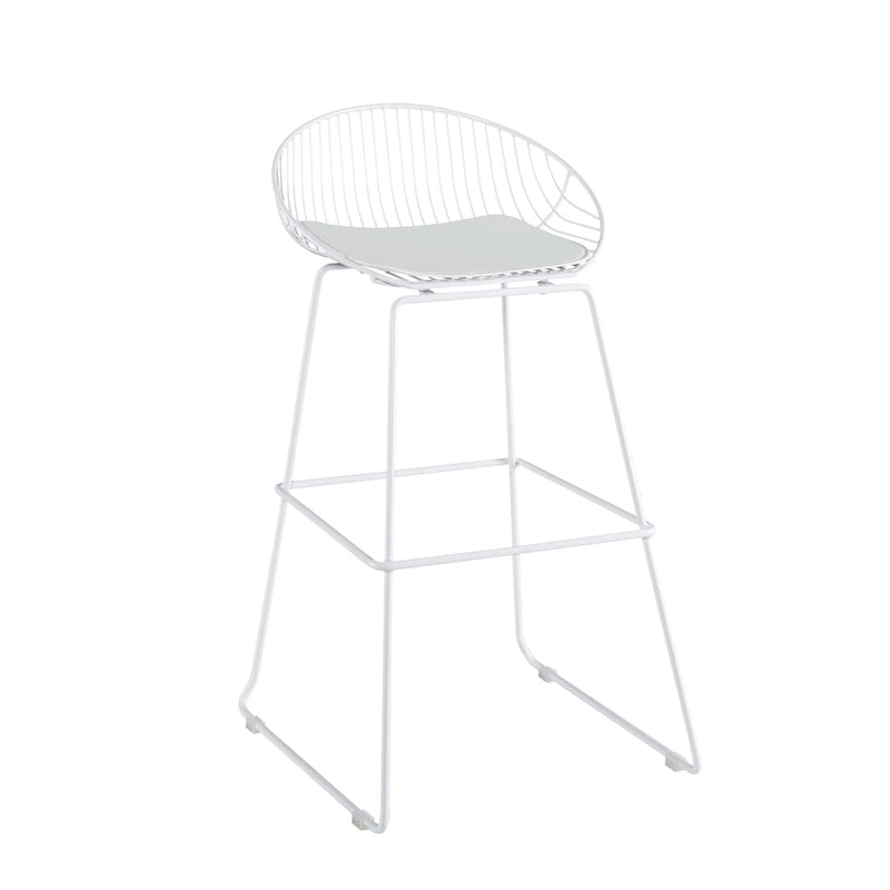 Porthos Home Aven Iron Wire Bar Stools with PU Leather Seat Pad, Set of 2