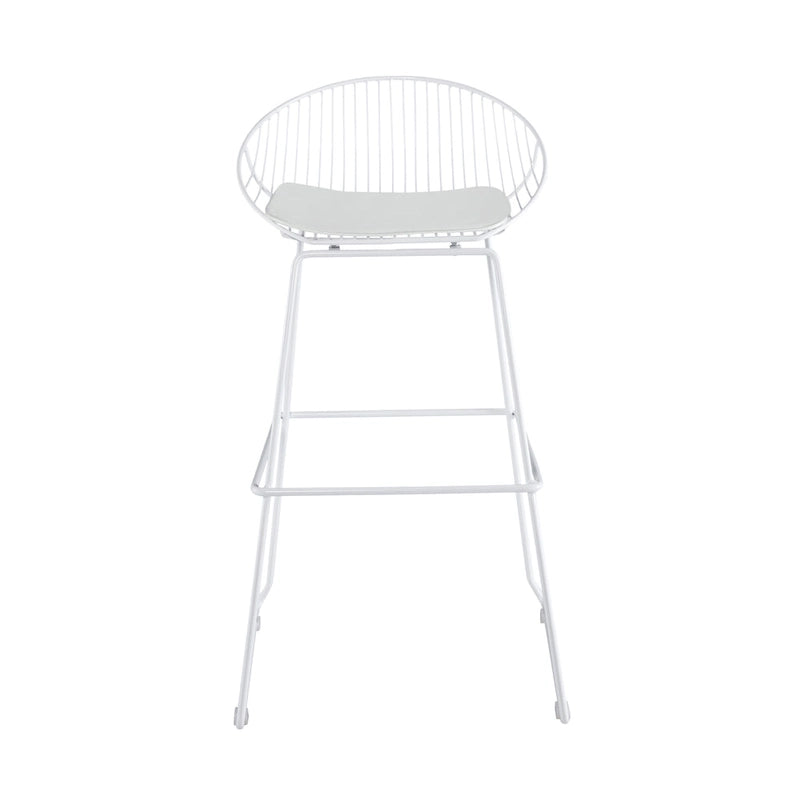 Porthos Home Aven Iron Wire Bar Stools with PU Leather Seat Pad, Set of 2