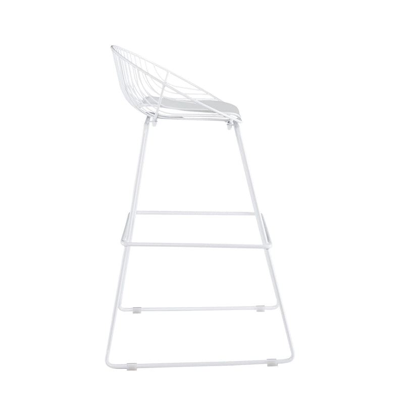 Porthos Home Aven Iron Wire Bar Stools with PU Leather Seat Pad, Set of 2