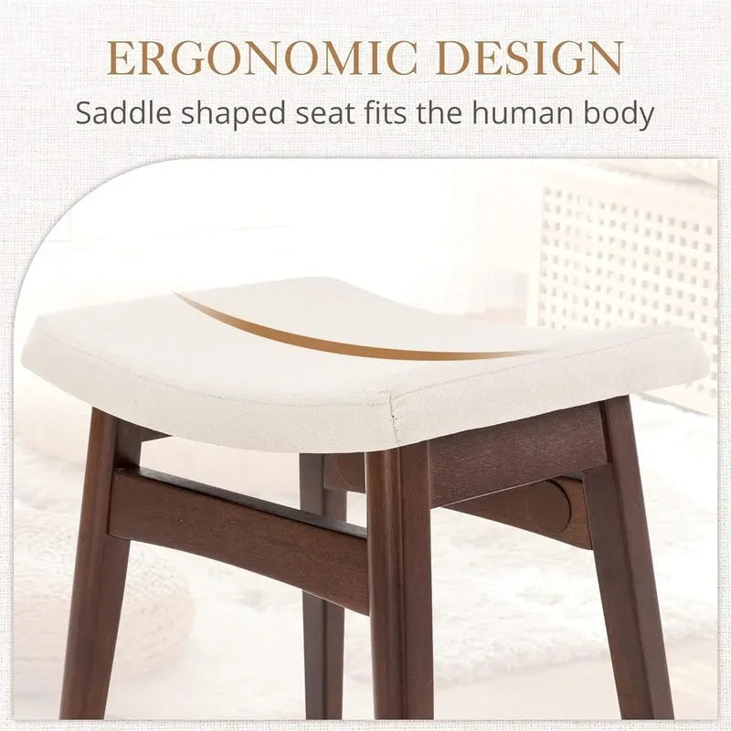 Saddle Cushion VanityStool - 17.83D x 12.4W x 16.53H
