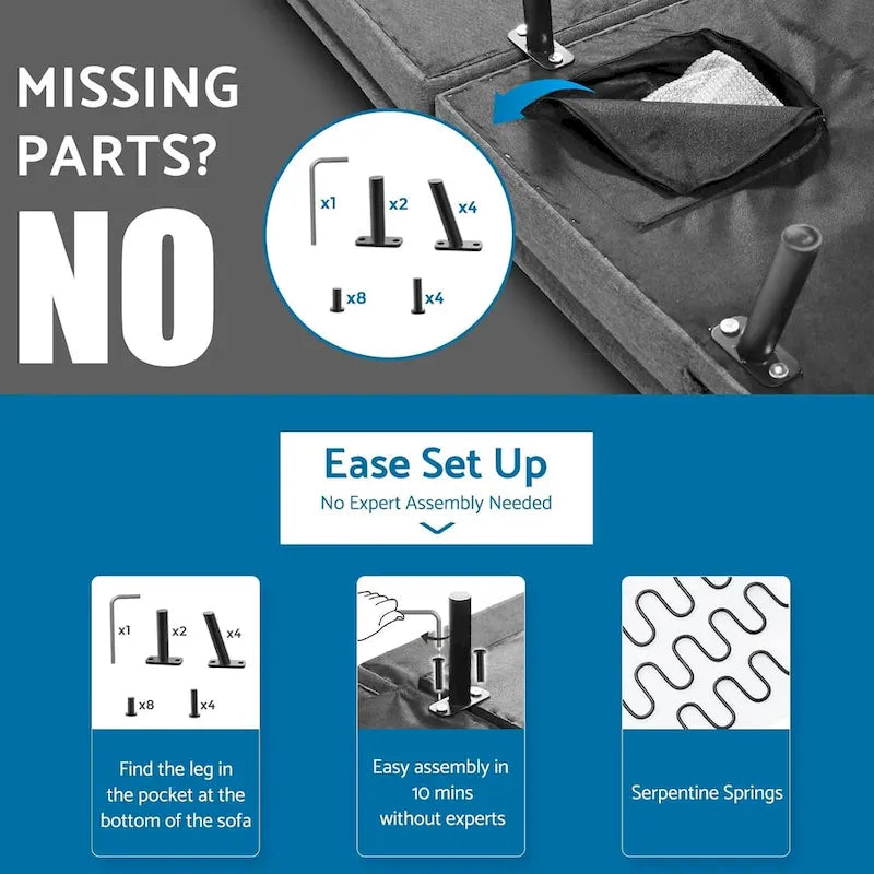 Modern Memory Foam Futon with Adjustable Armrests