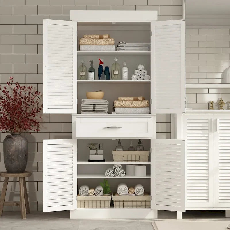 Timechee 30Bathroom Cabinet Storage Cabinet Doors Wooden Floor Cabinet