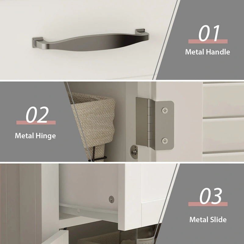 Timechee 30Bathroom Cabinet Storage Cabinet Doors Wooden Floor Cabinet