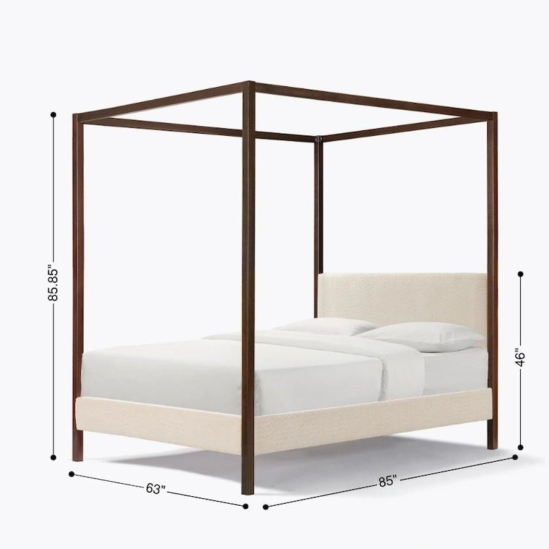 Pelican Canopy Platform Bed - Pearl White - Queen