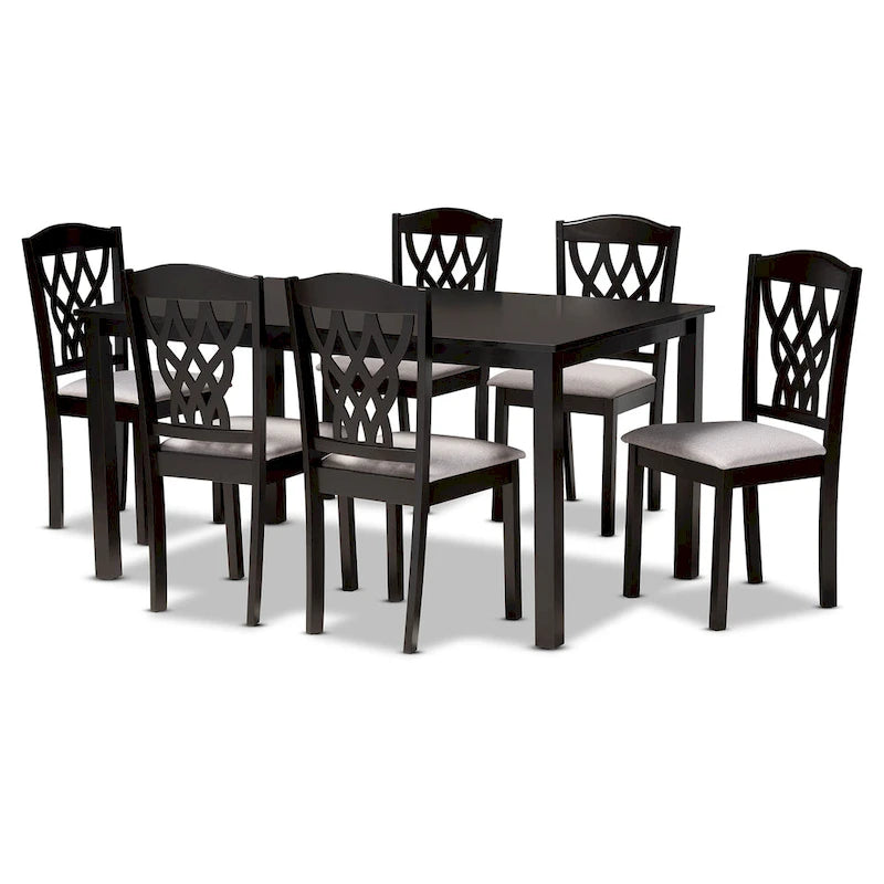 Salem Modern and Contemporary Wood 7-Piece Dining Set
