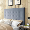 Reston Square Upholstered Full/Queen Headboard in Cornflower Microfiber