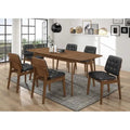 Draper Natural Walnut and Black 7-Piece Rectangular Dining Set