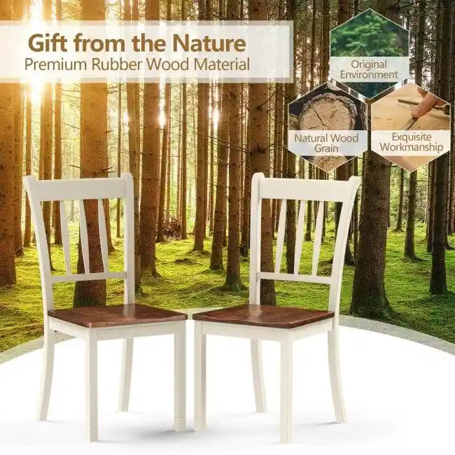 2 Pieces Solid Whitesburg Spindle Back Wood Dining Chairs - 18 x 21 x 38.5( L x D x H )